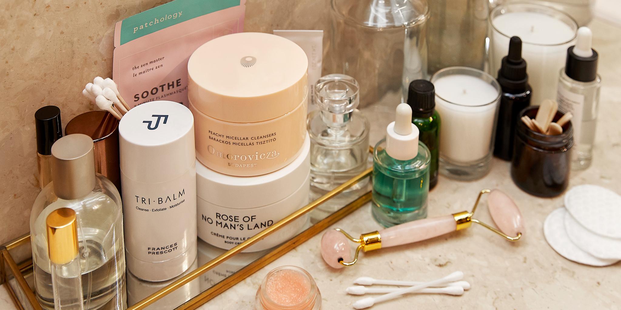 Collection of luxury skincare products