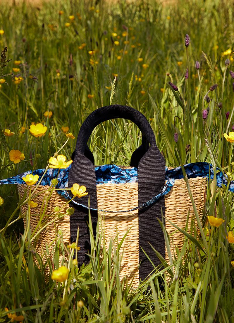 Liberty Audrey Leather Tote Bag with Peacock Garden Silk Scarf