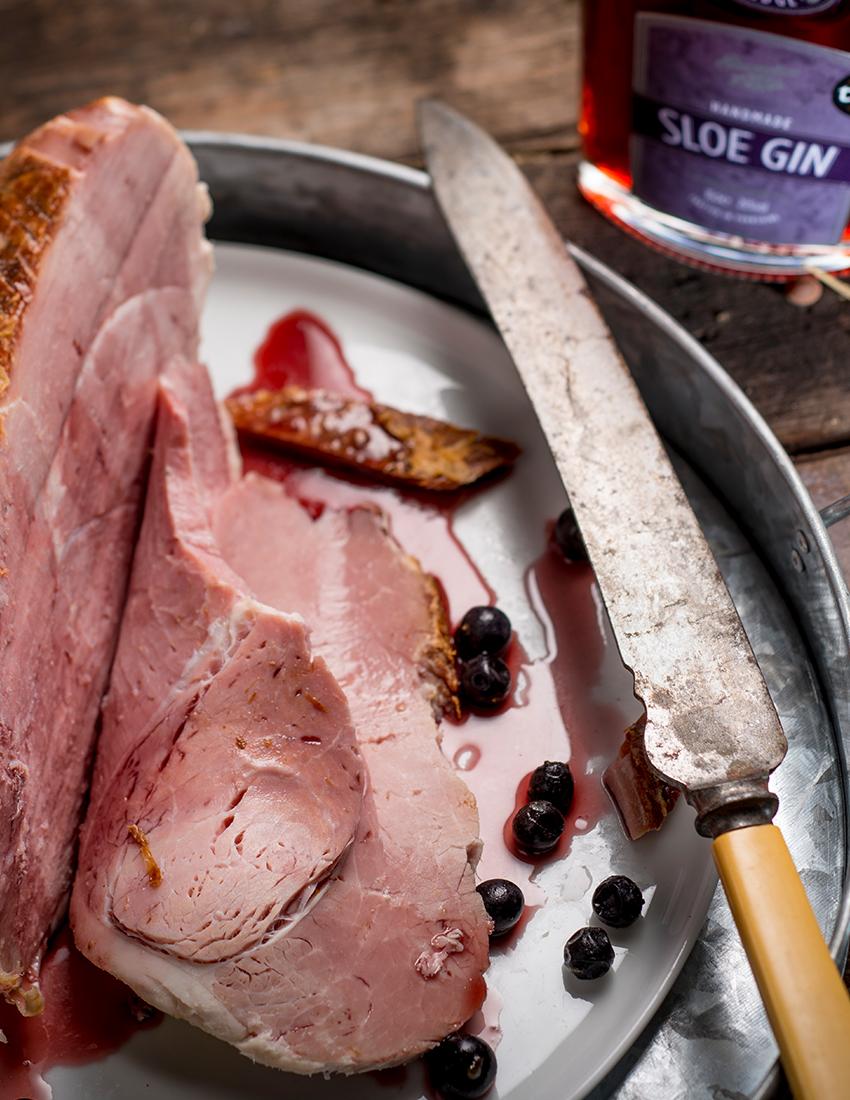 Sloe Gin Braised Ham