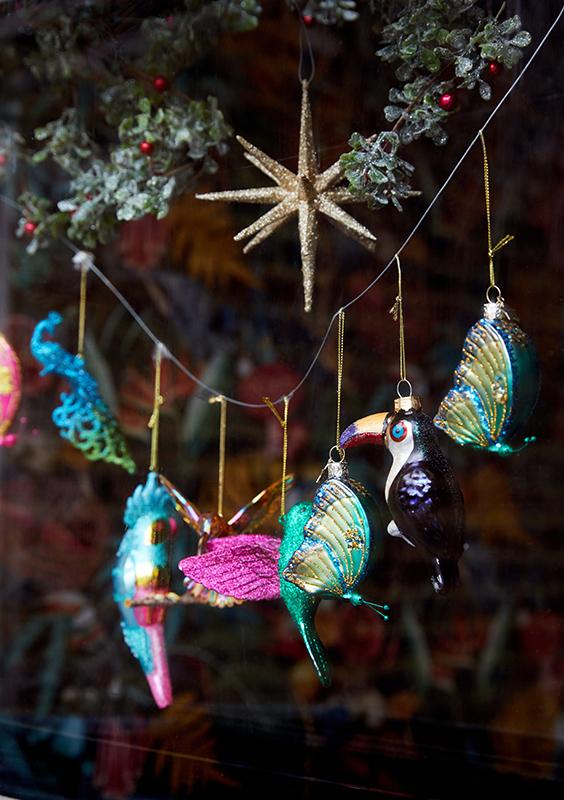 christmas decorations hanging