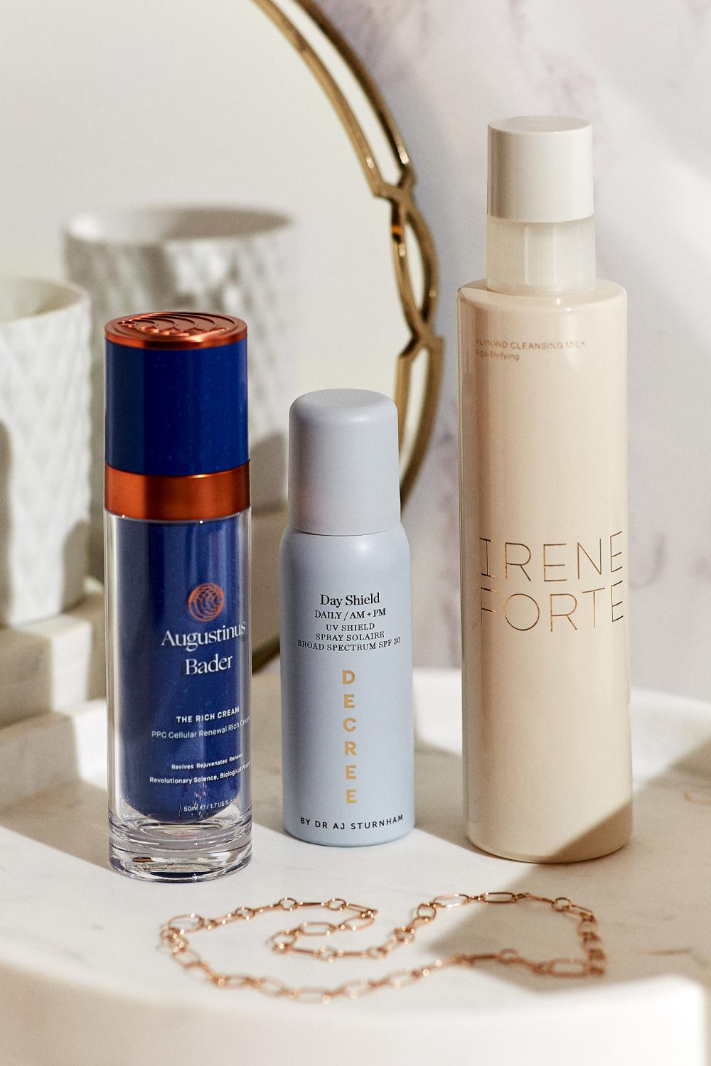 Selection of luxury skincare products