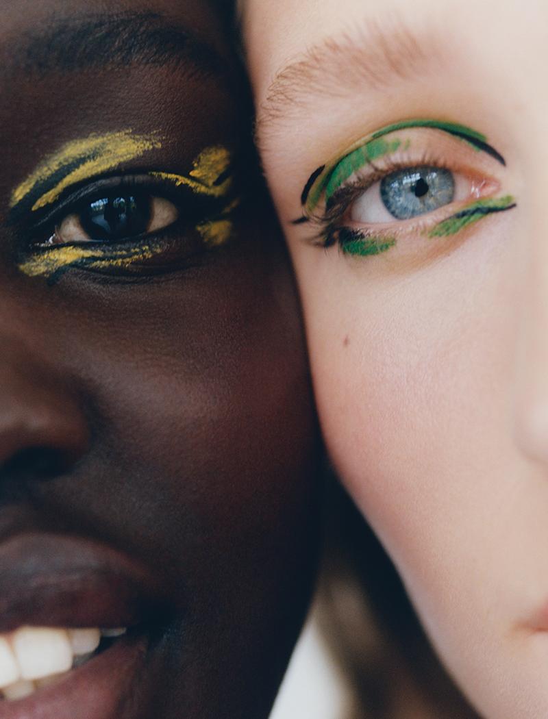 Models with playful makeup