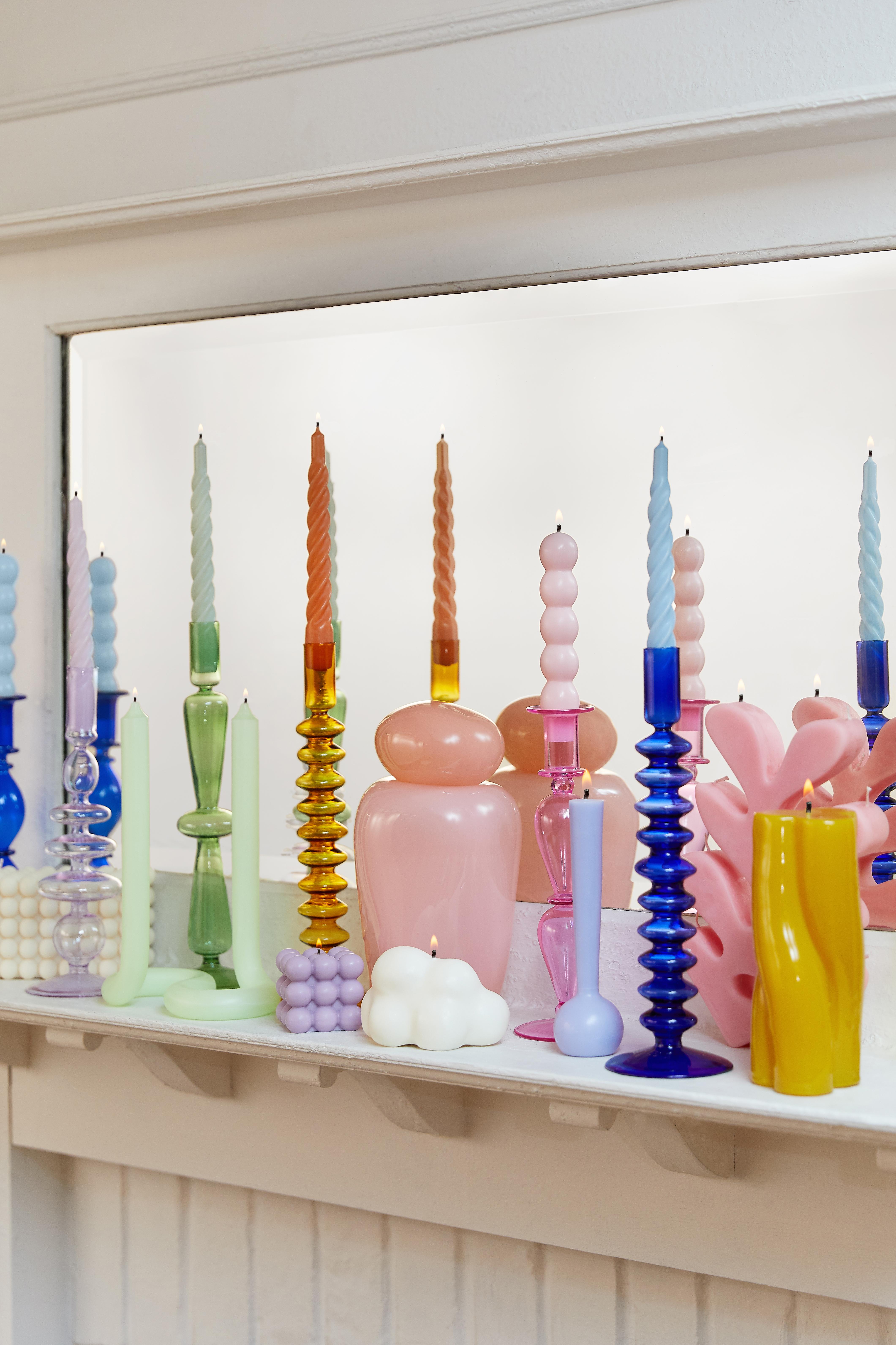 mantlepiece styling with vases and candles