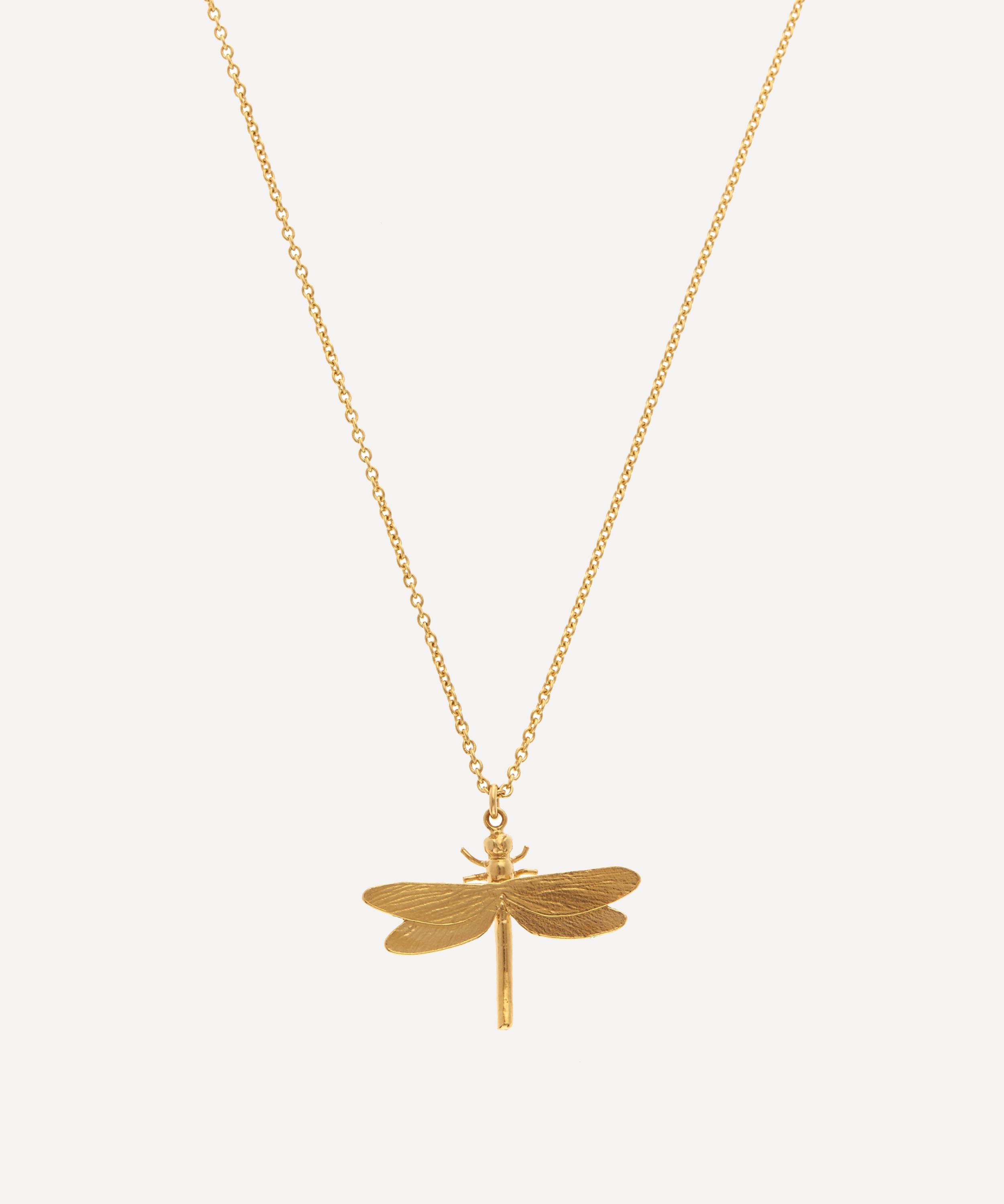 Alex Monroe - Gold-Plated Dragonfly Pendant Necklace image number 0