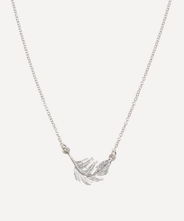 Alex Monroe - Silver Little Feather Inline Pendant Necklace image number null