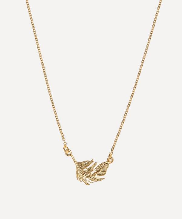 Alex Monroe - Gold-Plated Little Feather Inline Pendant Necklace image number 0