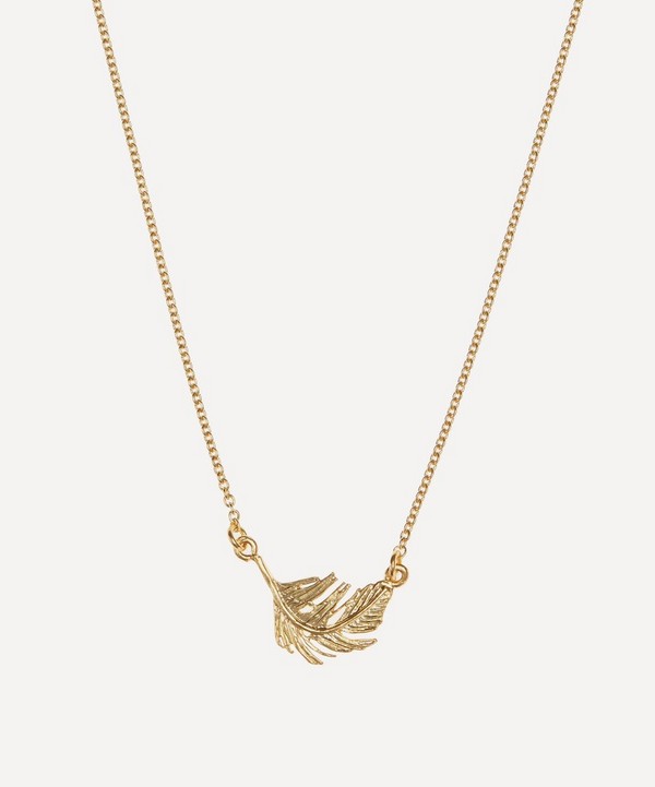 Alex Monroe - Gold-Plated Little Feather Inline Pendant Necklace image number null