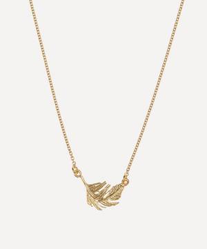 Gold-Plated Little Feather Inline Pendant Necklace