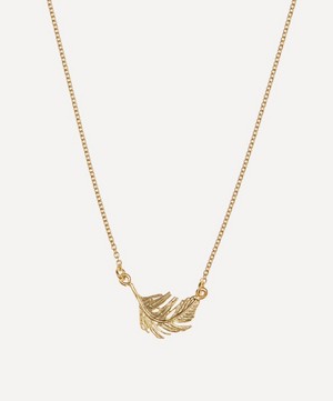 Gold-Plated Little Feather Inline Pendant Necklace