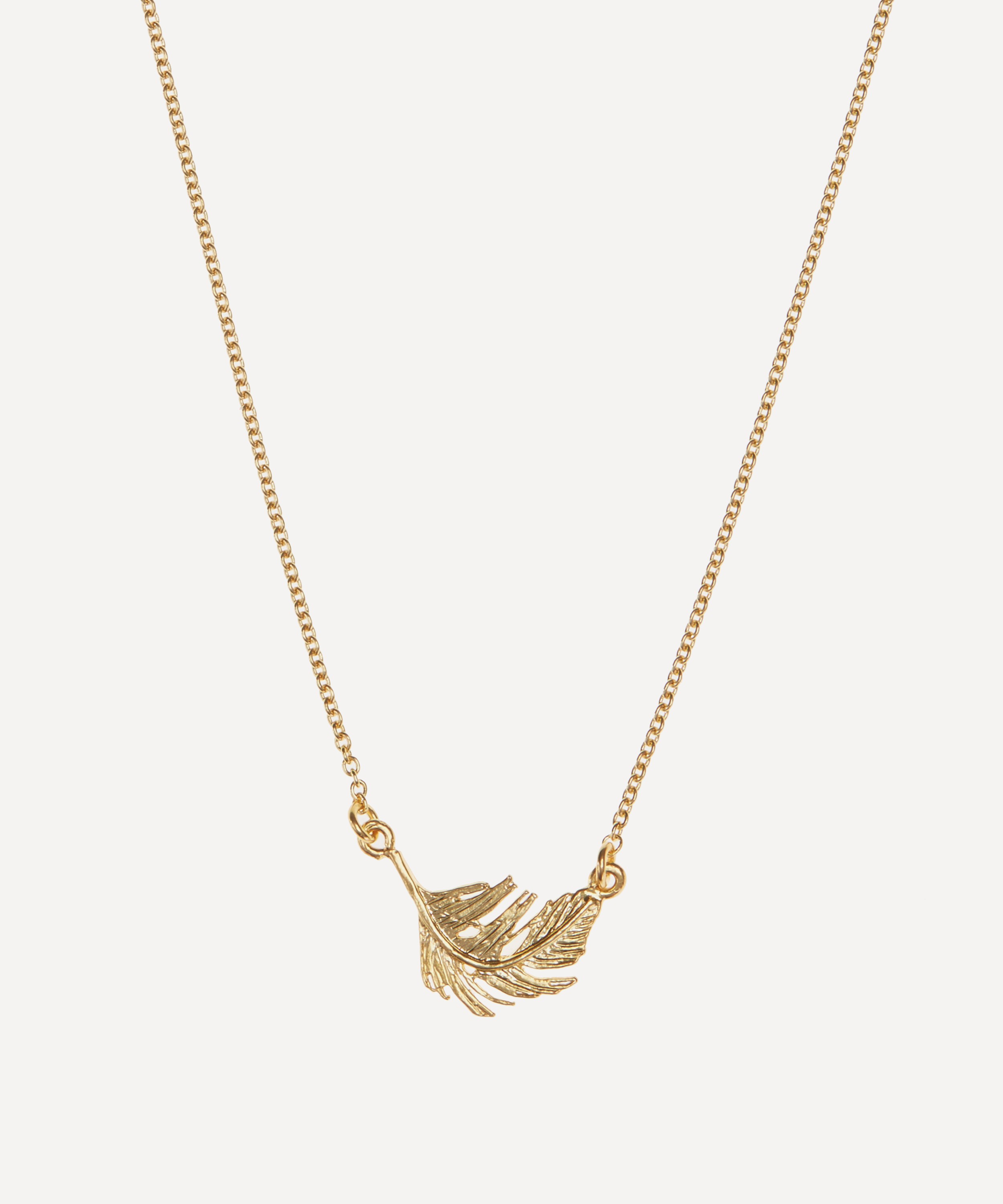 Alex Monroe - Gold-Plated Little Feather Inline Pendant Necklace