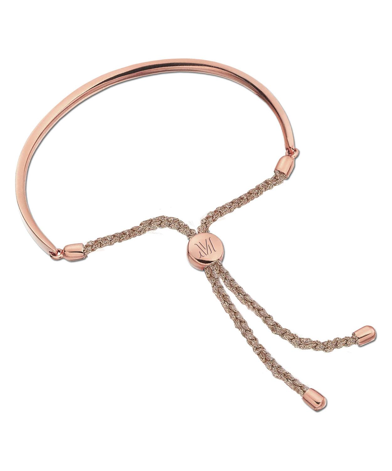 Monica Vinader - Rose Gold Vermeil Fiji Cord Friendship Bracelet image number 