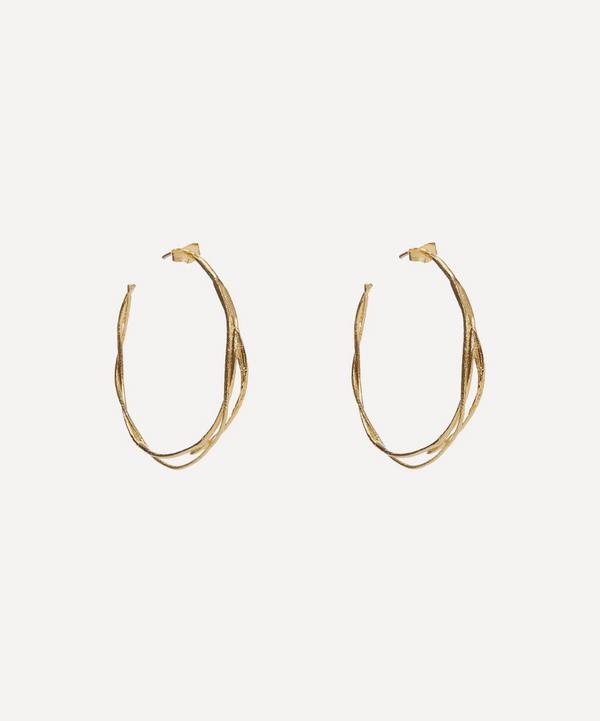 Alex Monroe - Gold-Plated Fine Twist Hoop Earrings image number null