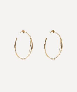Alex Monroe - Gold-Plated Fine Twist Hoop Earrings image number 3