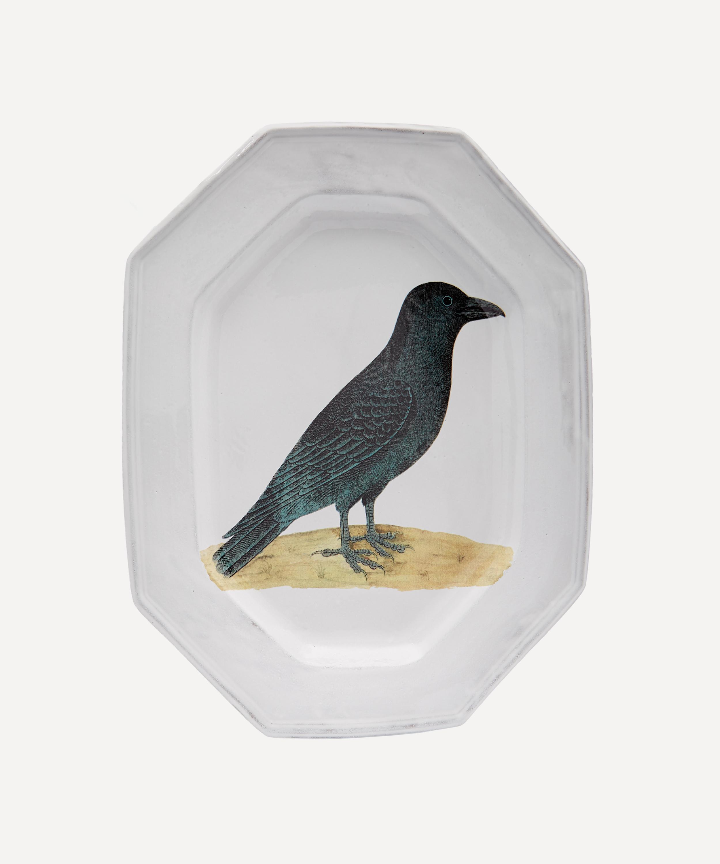 Astier de Villatte - Oval Octagonal Raven Platter