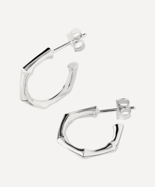 Dinny Hall - Silver Small Bamboo Hoop Earrings image number 0