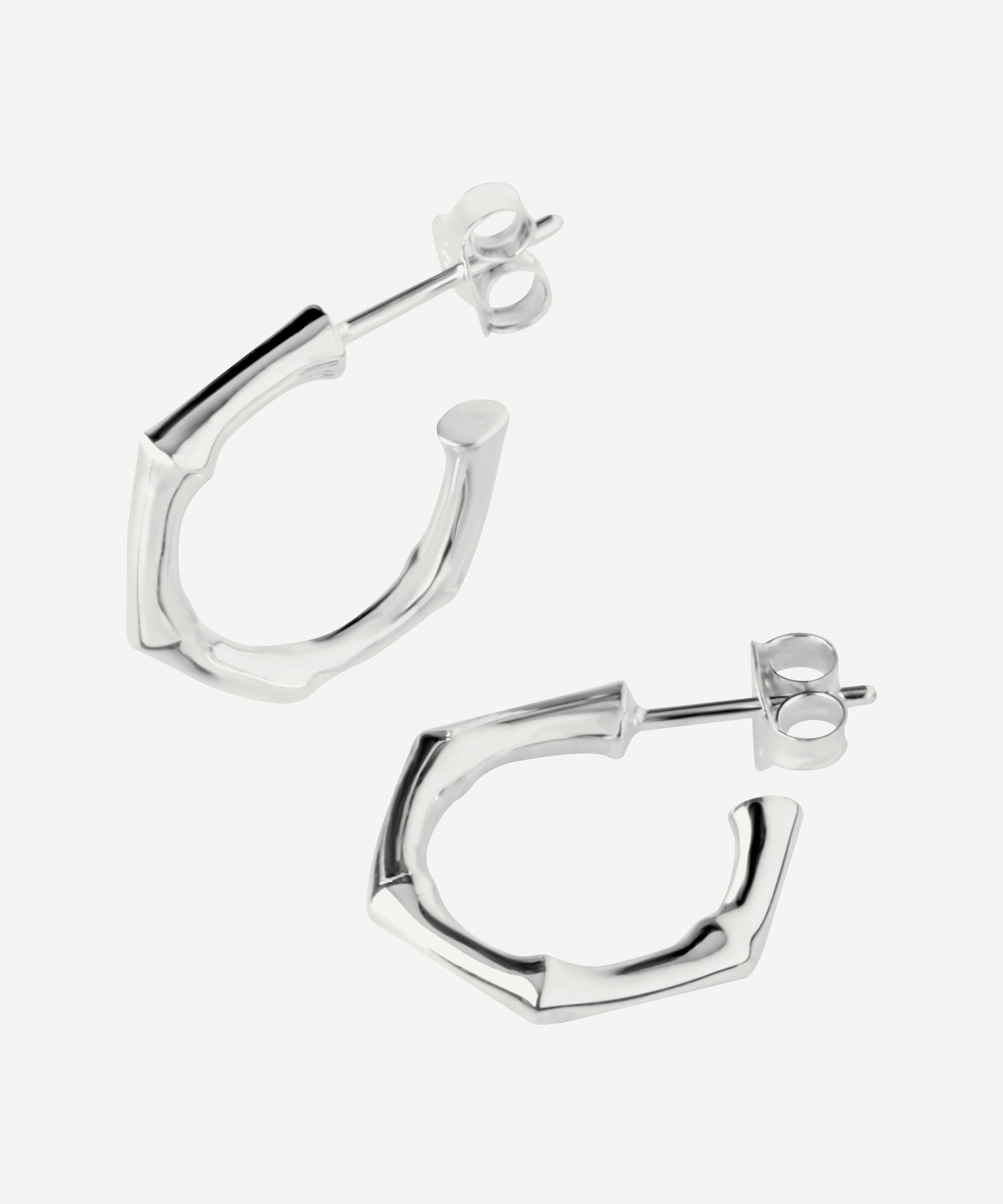 Sterling silver bamboo hoop on sale earrings