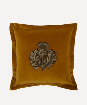 Timorous Beasties - Thistle Velvet Cushion image number 0