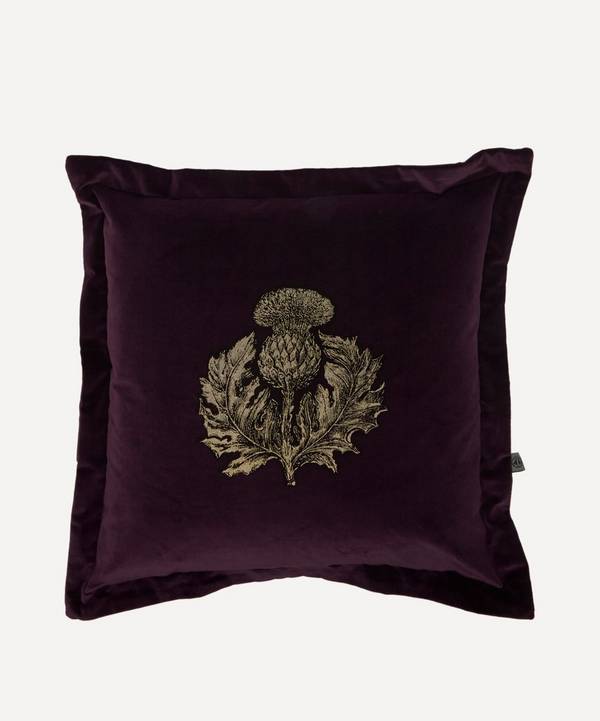 Timorous Beasties - Thistle Velvet Cushion