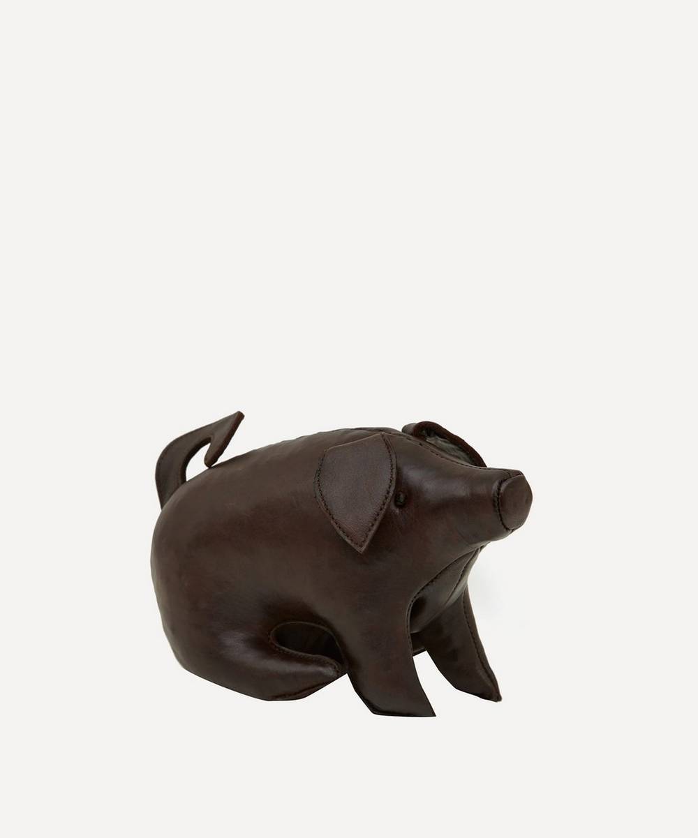 Omersa - Miniature Leather Sitting Pig
