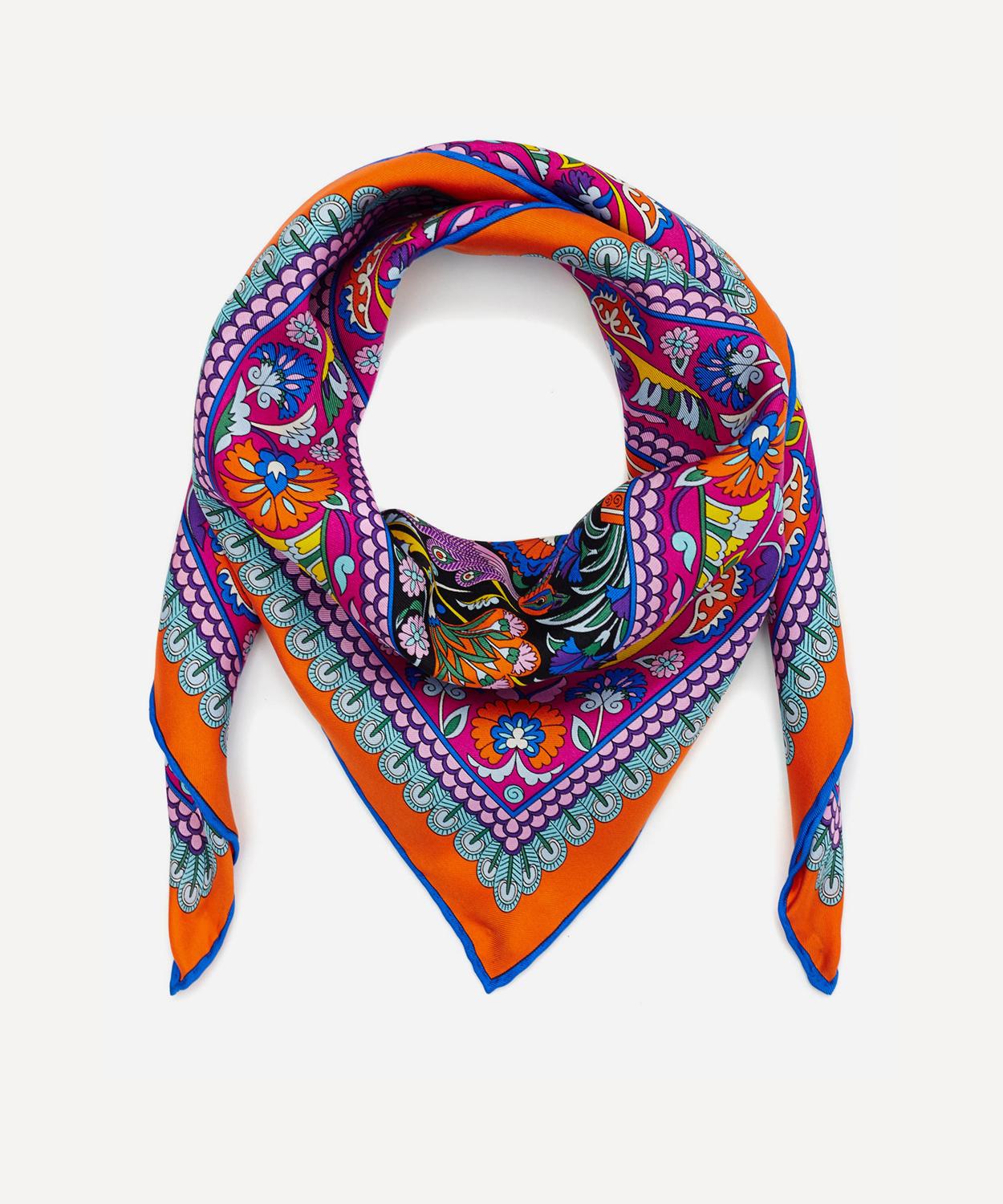 Liberty - Liberty London Peacock Garden 70 x 70 Silk Twill Scarf image number 1