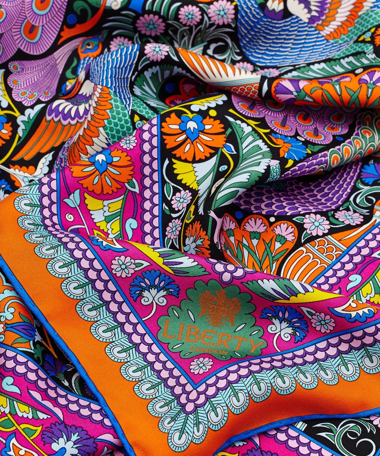 Liberty - Liberty London Peacock Garden 70 x 70 Silk Twill Scarf image number 2