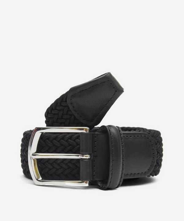 Anderson's -  Leather Trimmed Woven-Stretch Belt image number null