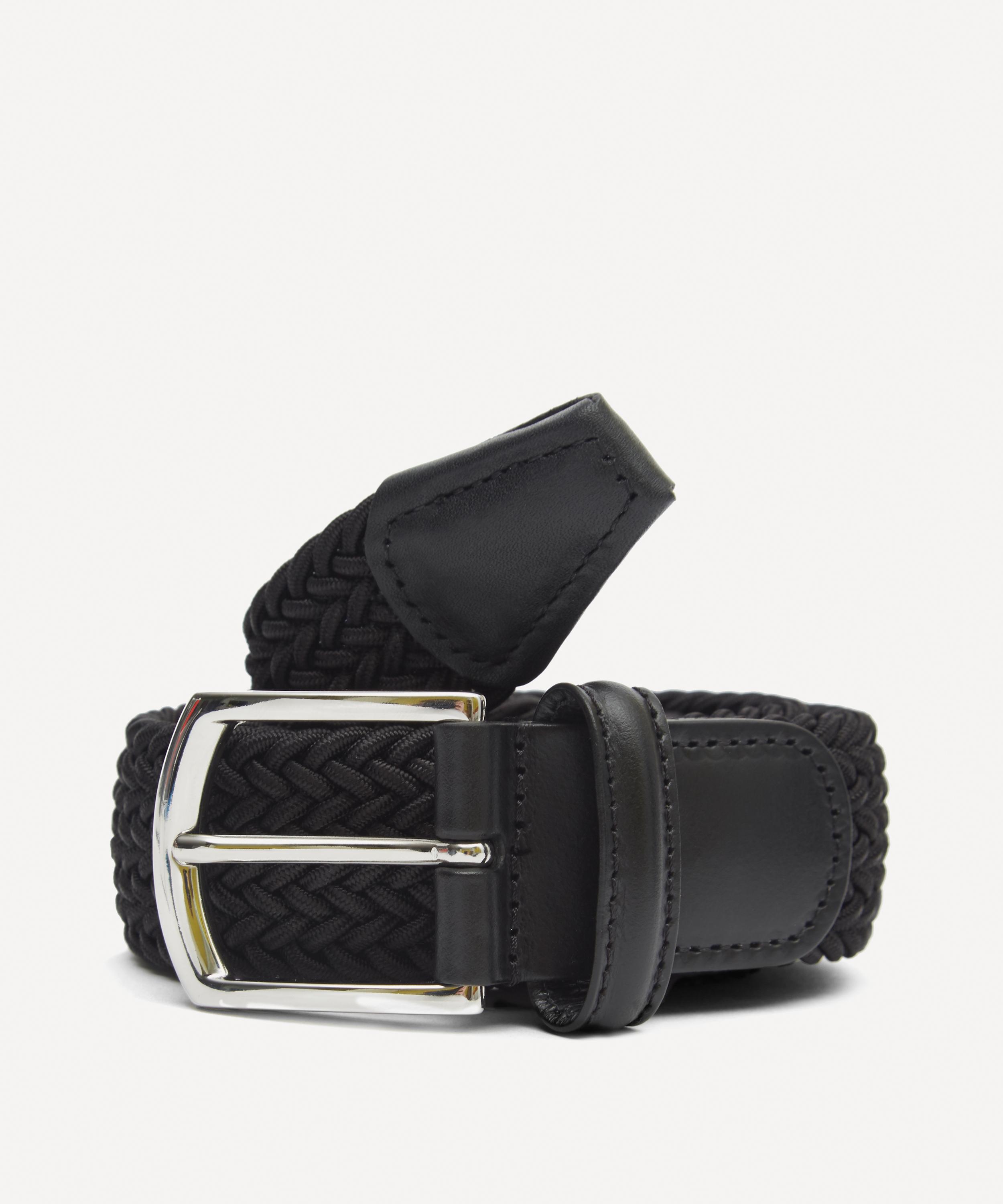 Anderson's -  Leather Trimmed Woven-Stretch Belt image number 0