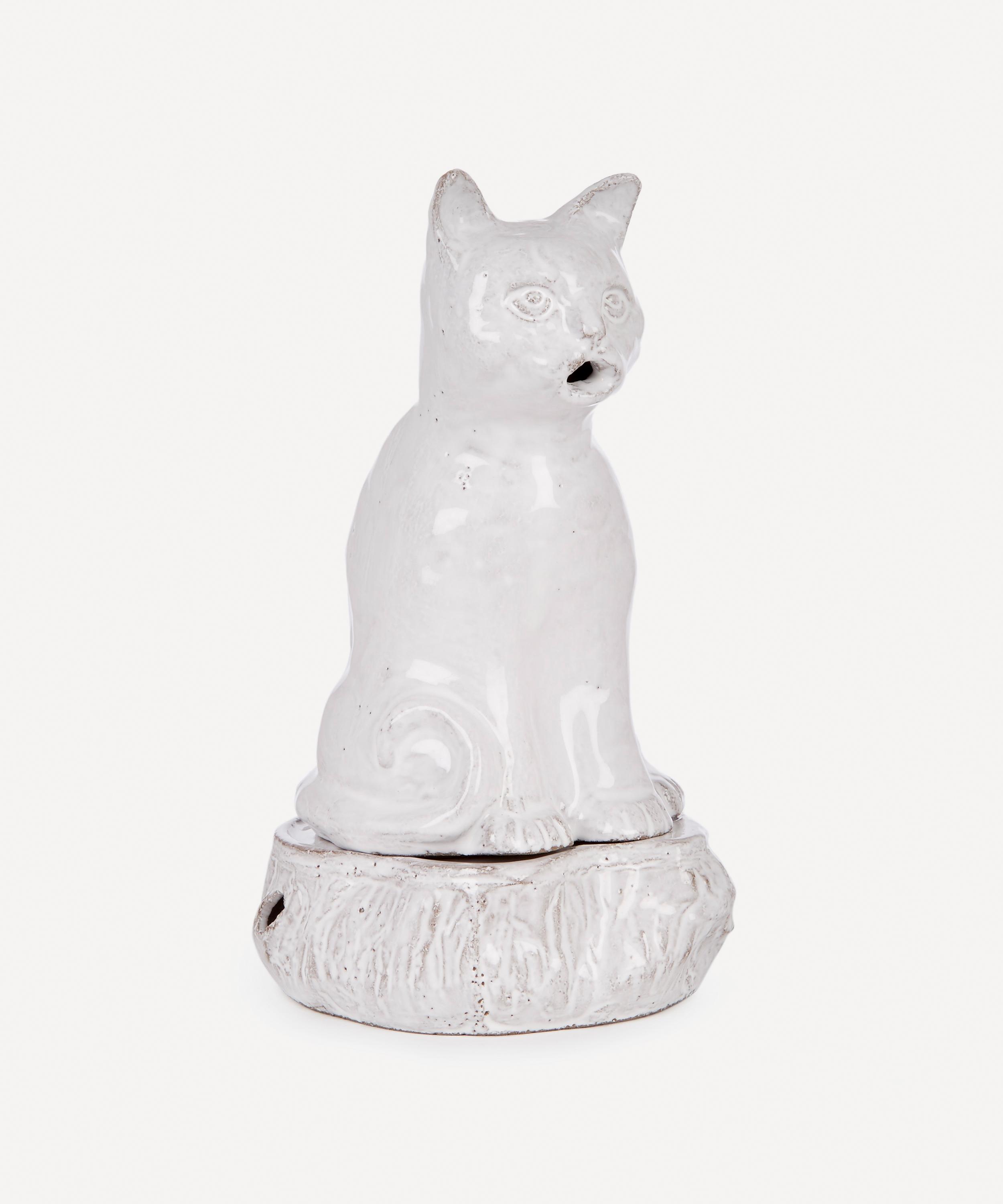 Astier de Villatte Setsuko Cat Glazed Terracotta Incense Holder 
