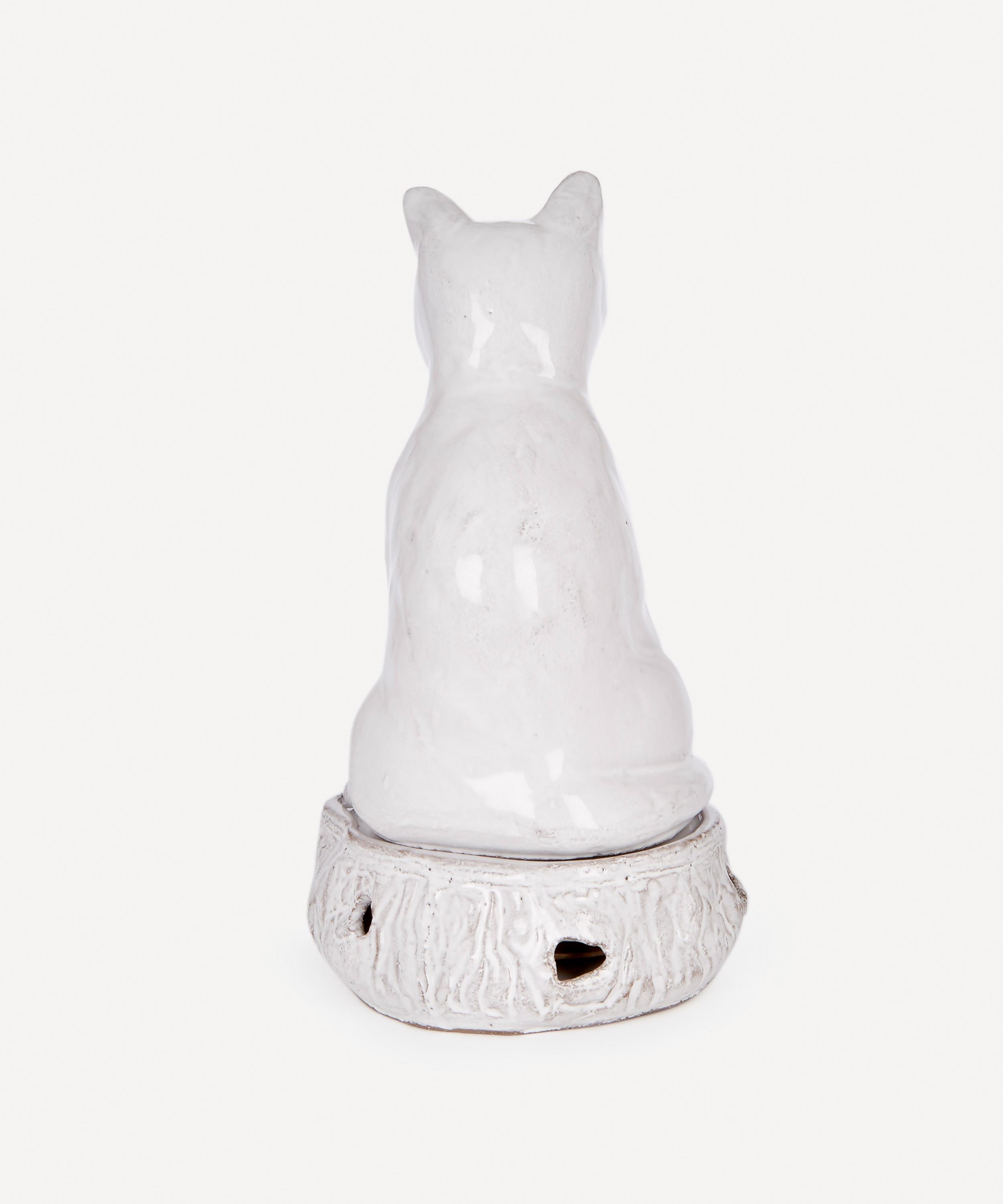 Astier de Villatte Setsuko Cat Glazed Terracotta Incense Holder