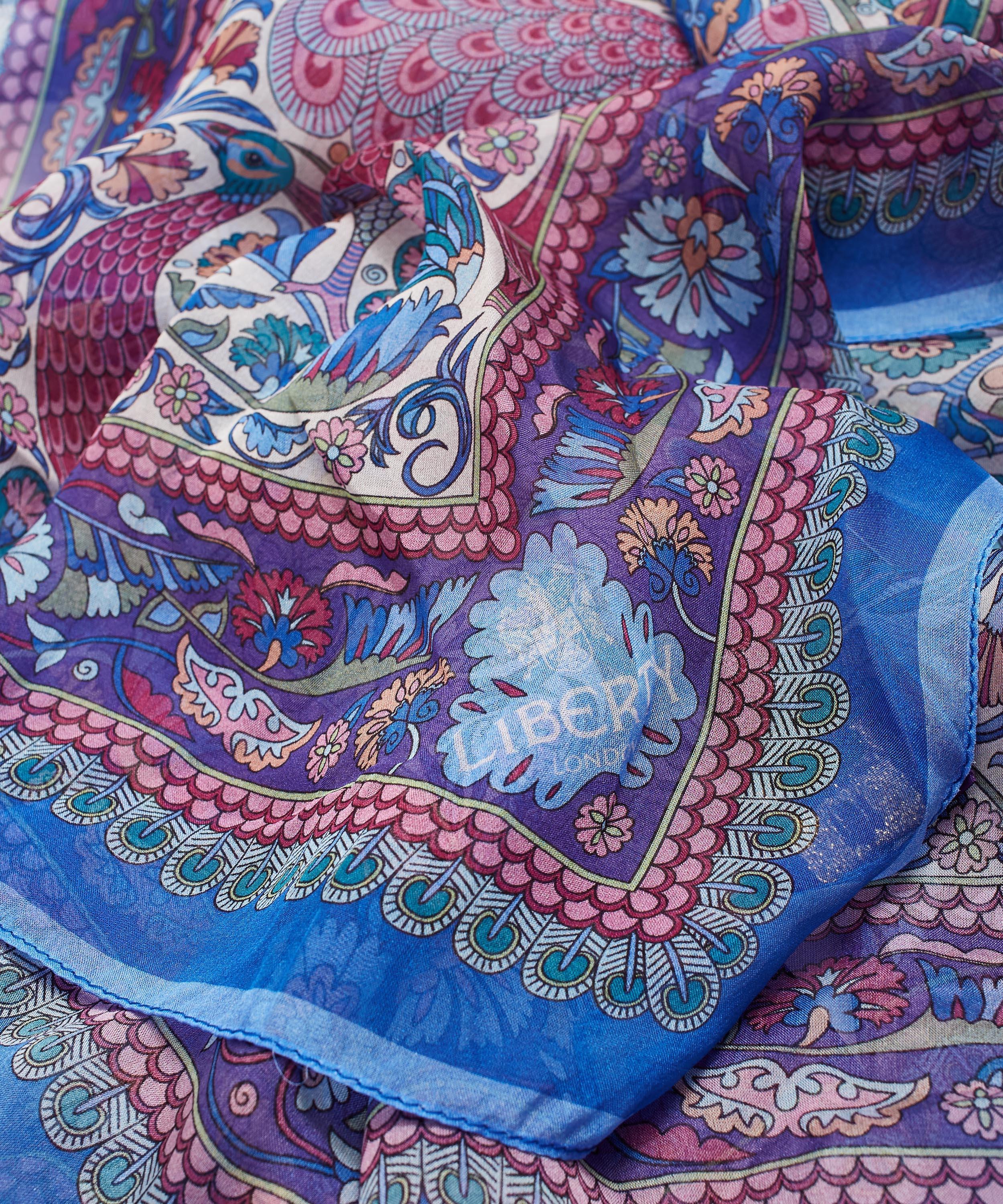 Liberty - Peacock Garden 70 x 180 Silk Chiffon Scarf image number 2