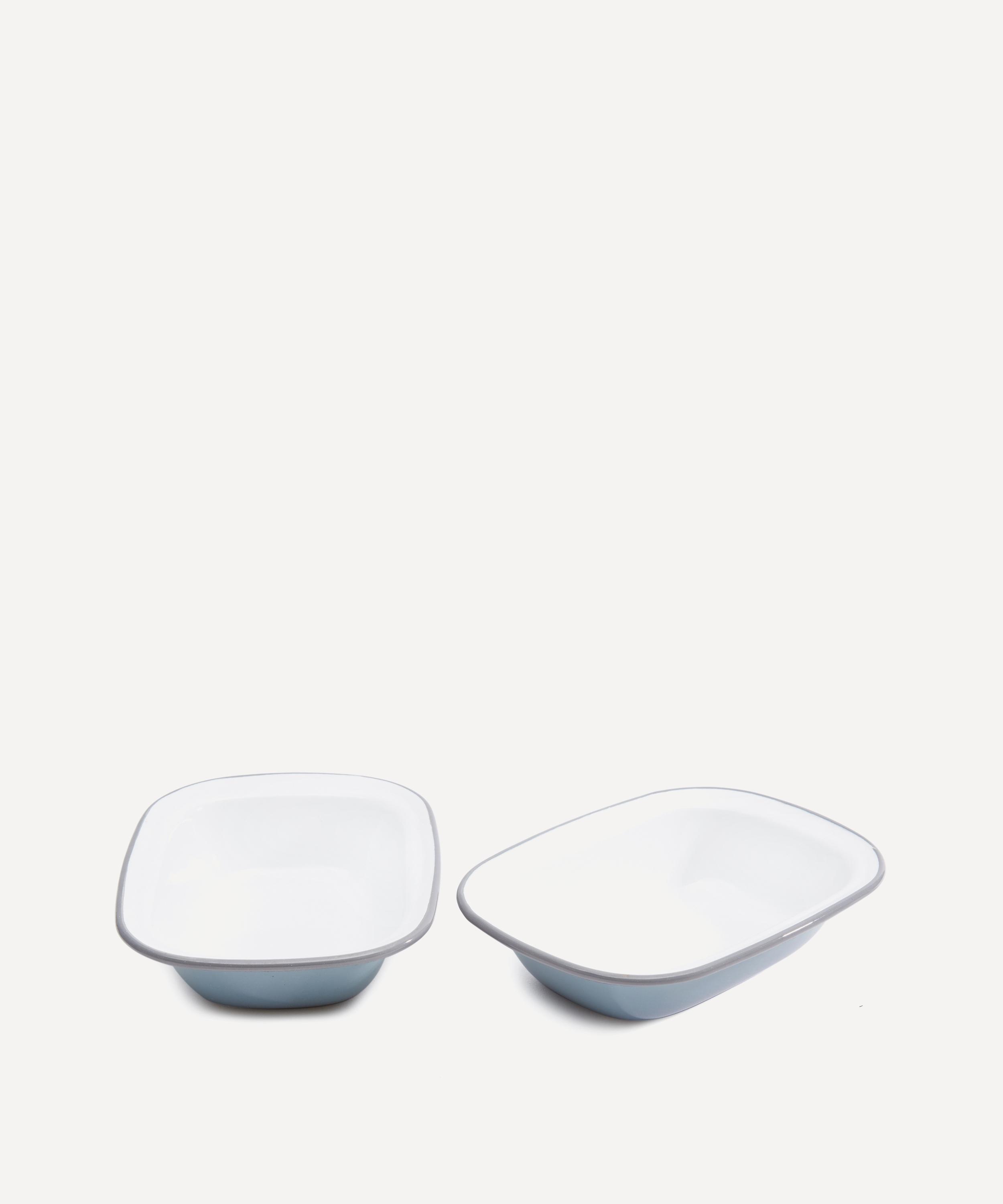 Falcon Enamelware Small Tray - White with Blue Rim - One Size - Unisex