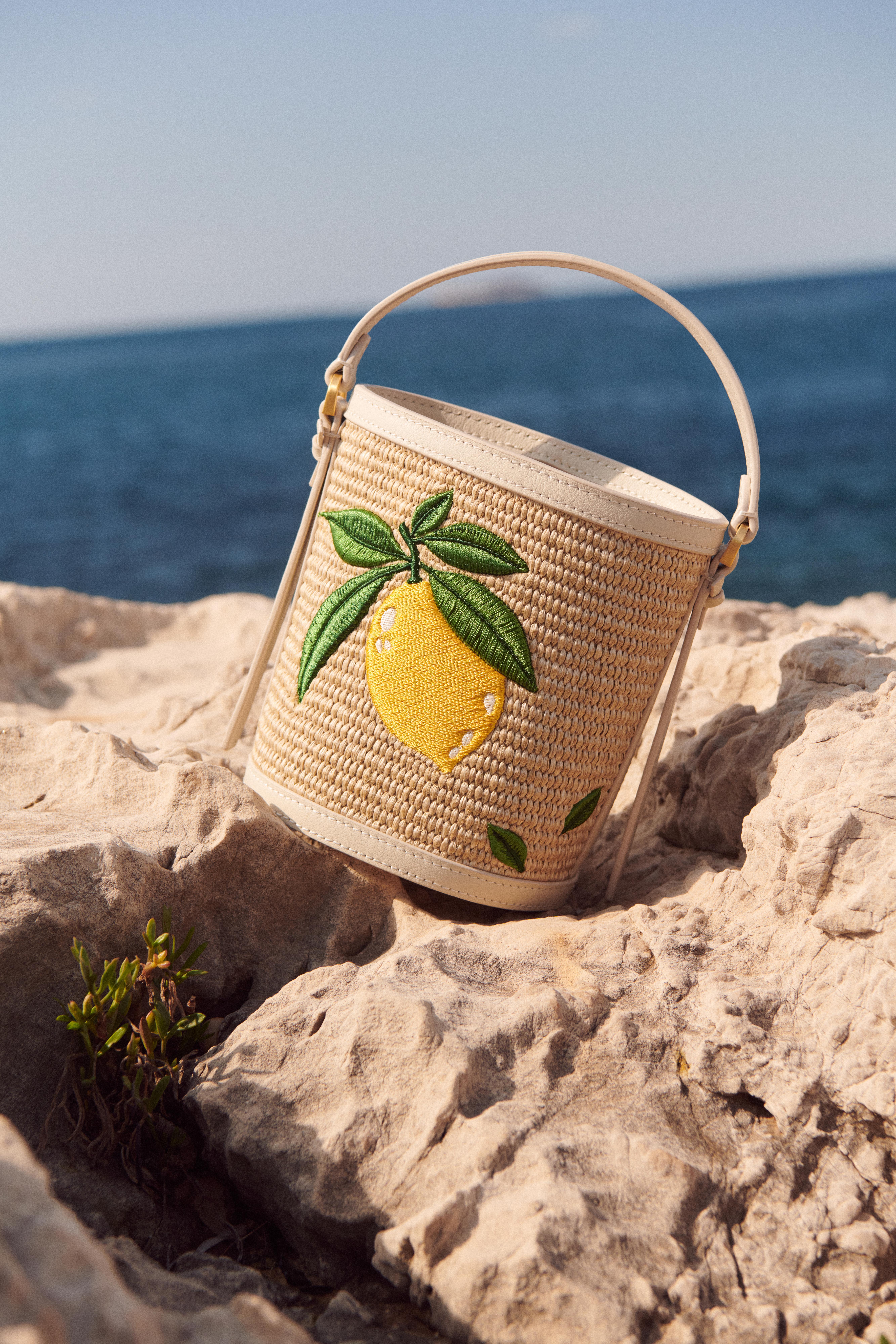 Liberty London Lemon Raffia Bag