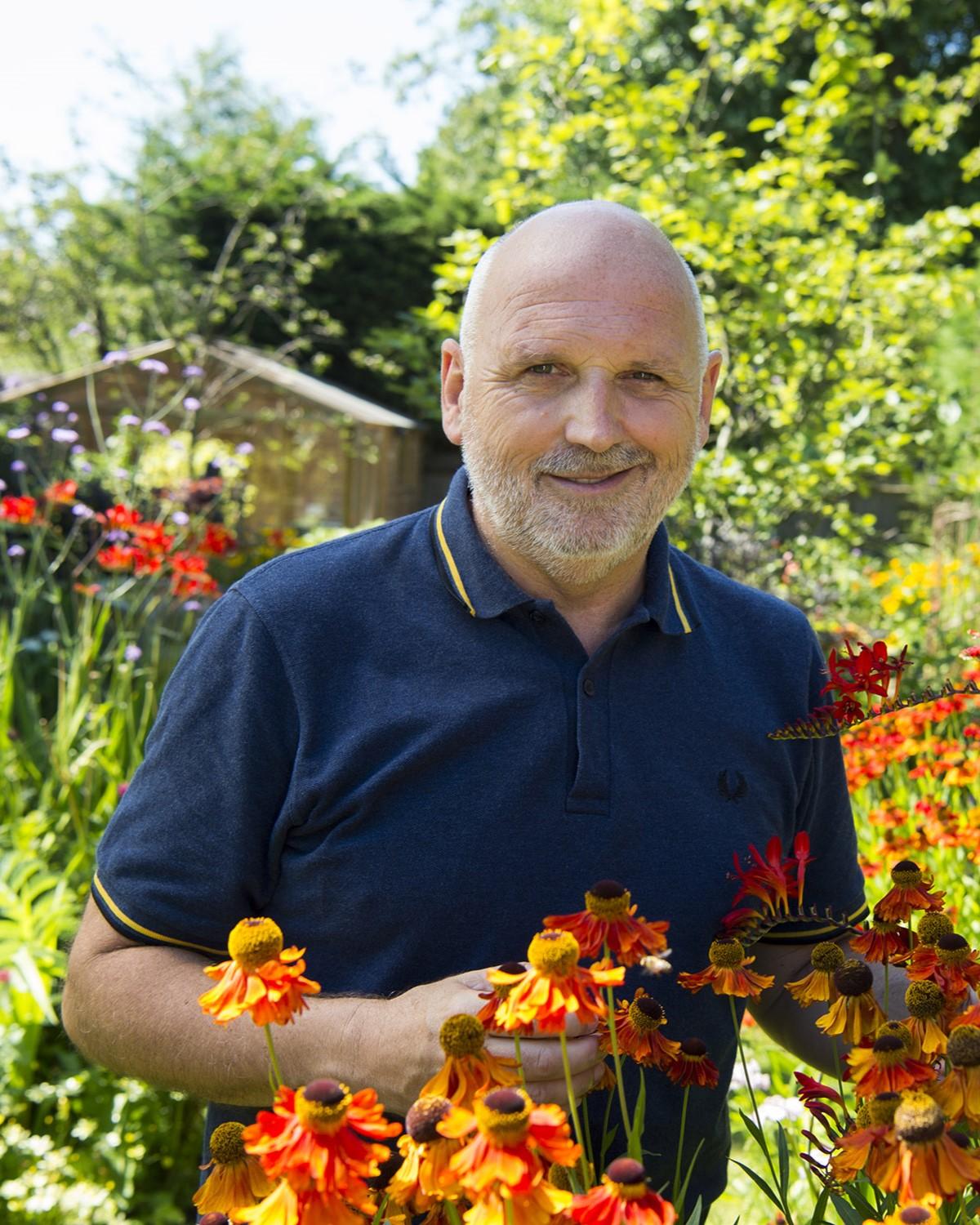 Sam McKnight in his garden