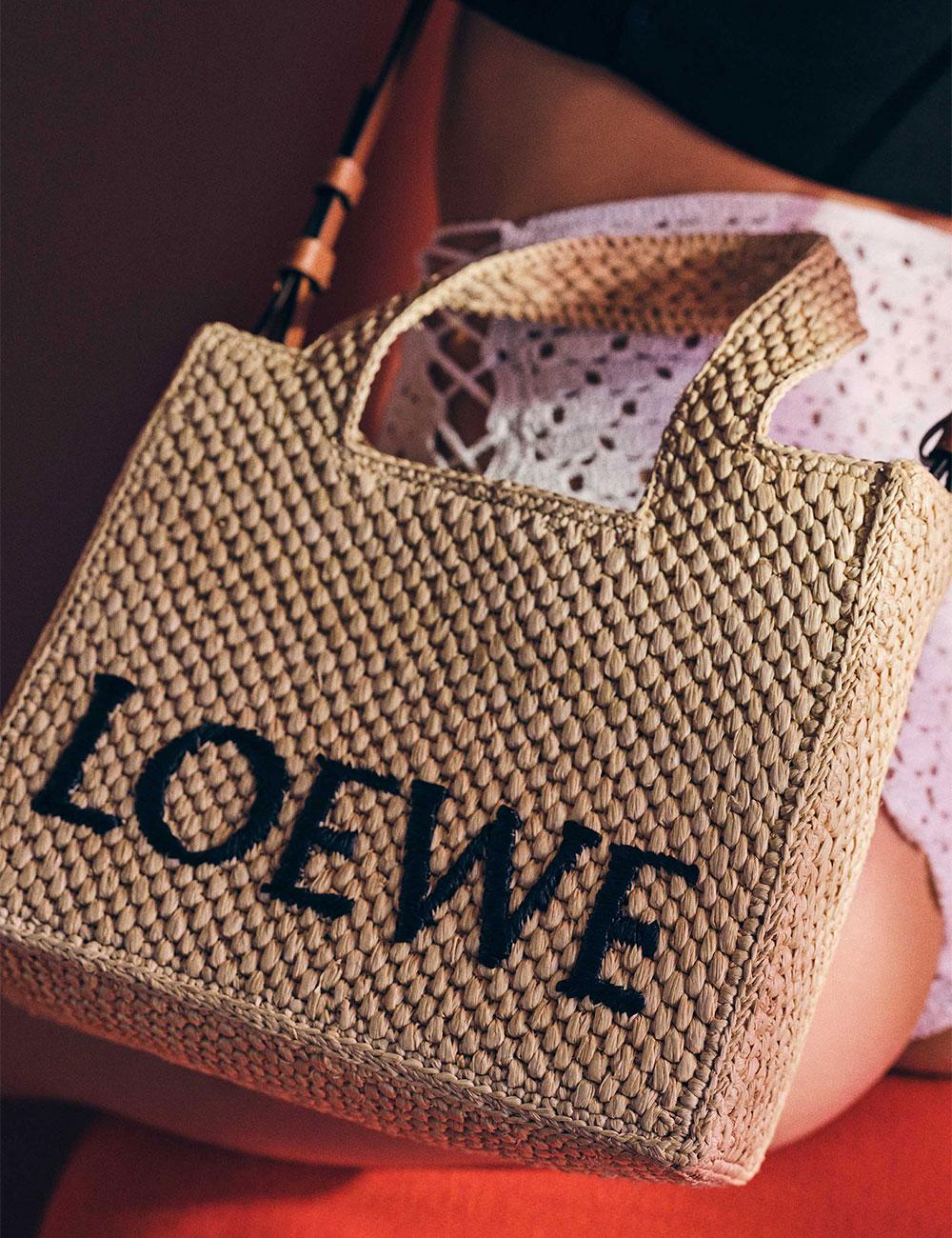 Summer bag - a seasonal Loewe raffia tote (with rubber bottom and