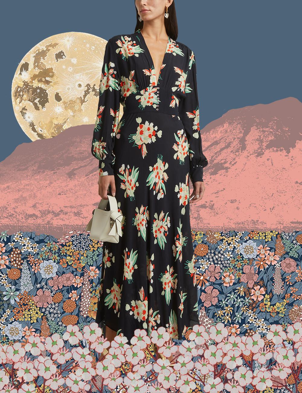 Flower Power: 70's Bell Sleeve Dress • Stop, Drop & Vogue