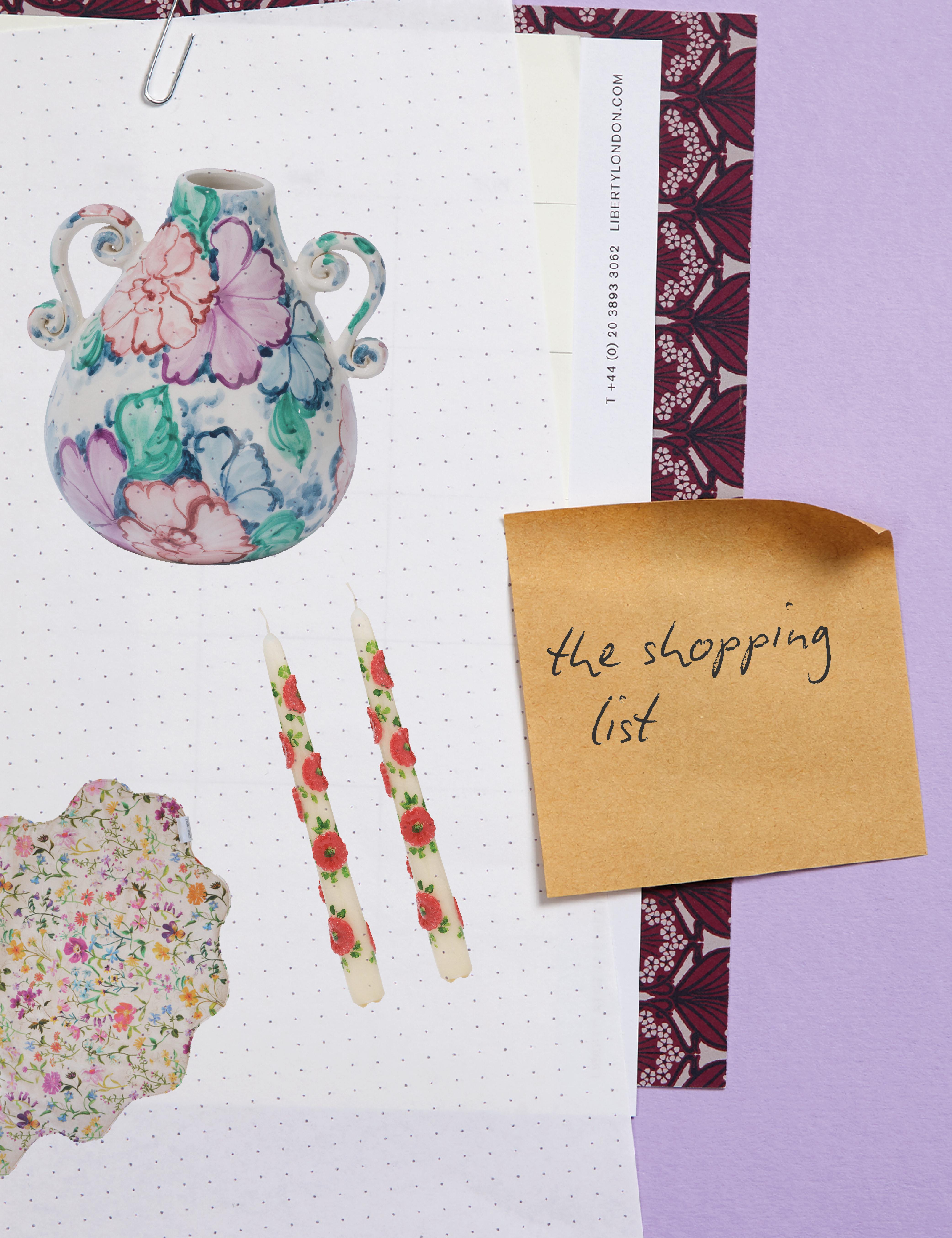 the shopping list - floral interior design