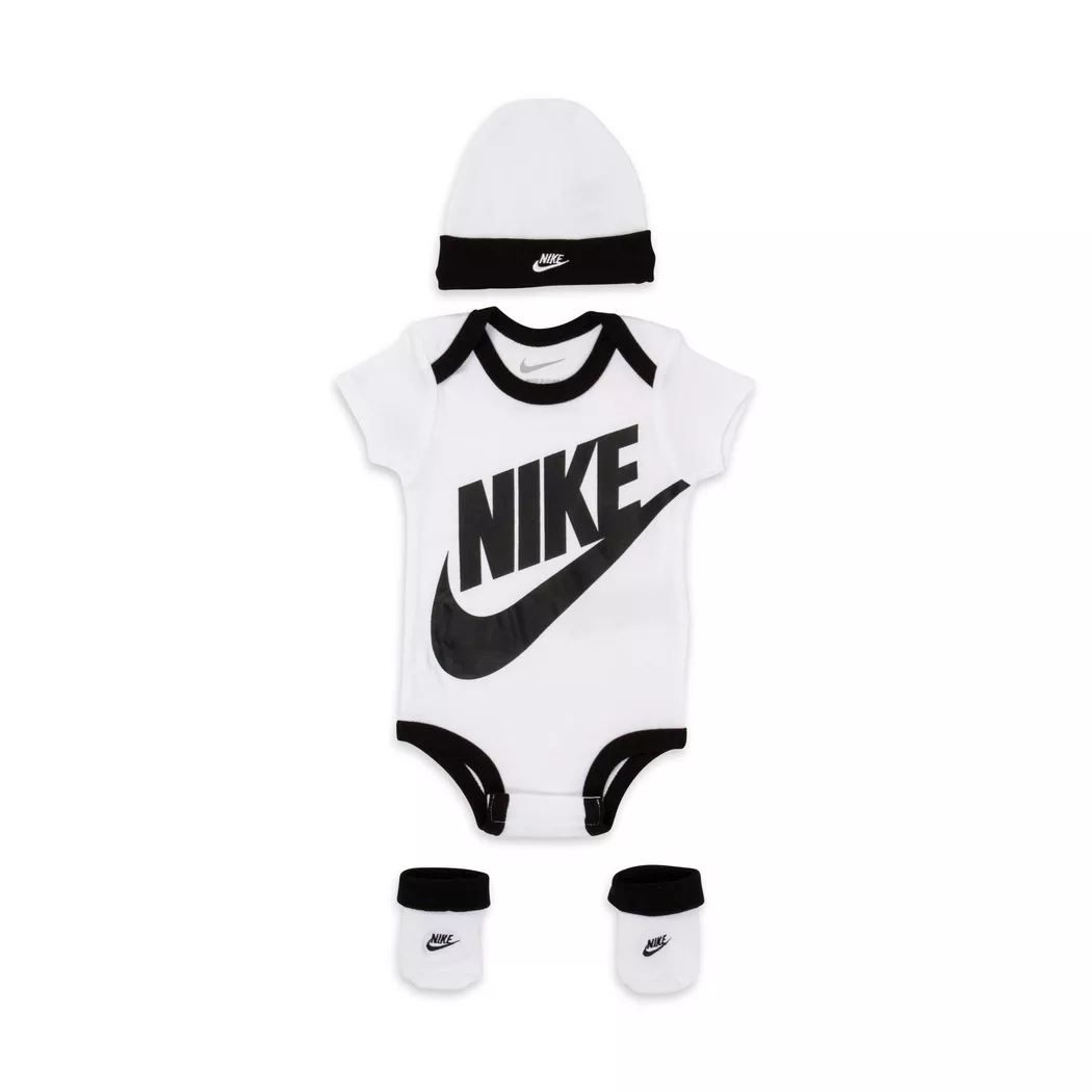 Nike - Set: Body, Mütze und Socken, Futura Logo, 0-6M, Weiss