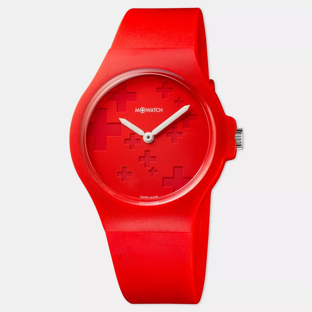 MONDAINE Watch - Analoguhr, M-Watch Yellow, 37mm, Rot
