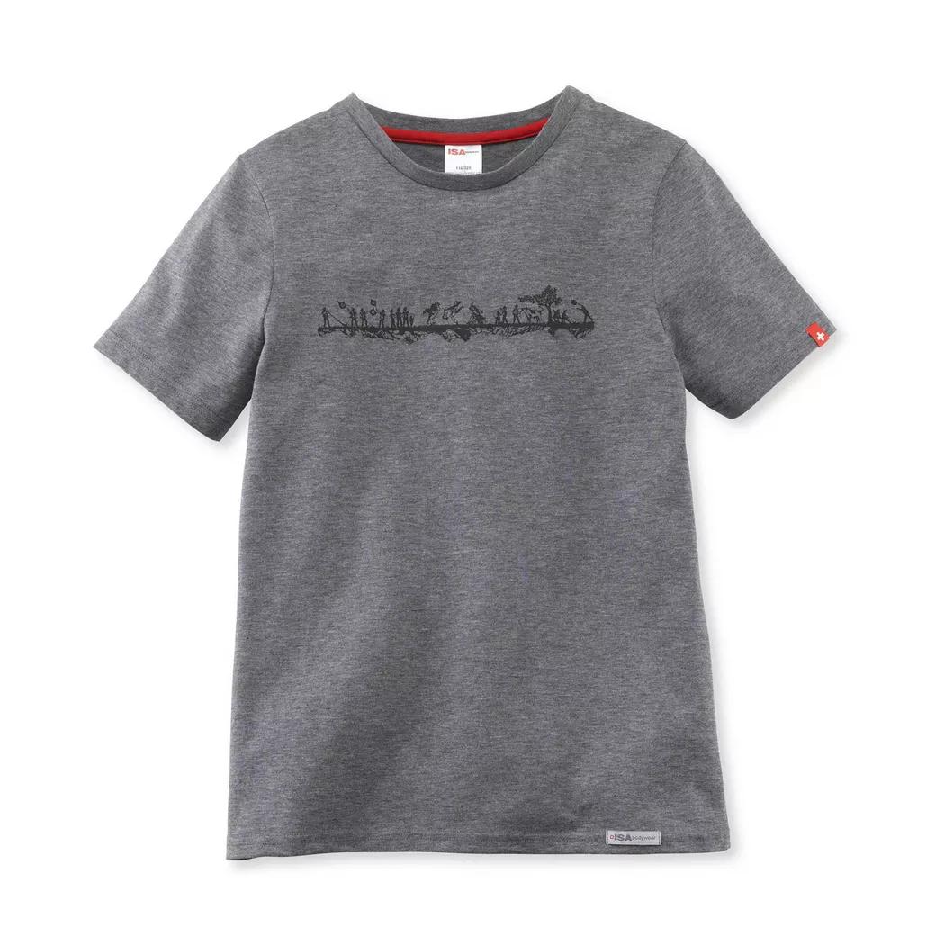 ISA bodywear - Body, kurzarm, für Herren, Grau, Größe 116-128