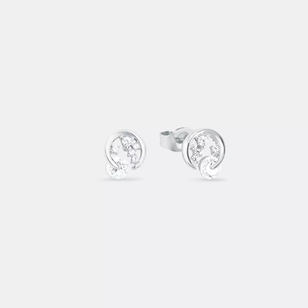 Paar Ohrstecker AMOR "Sterne", bunt (silberfarben, weiß, kristallweiß), Ohrringe, Damen, 8mm, Silber 925 (Sterlingsilber), mit Zirkonia (synth.) 3