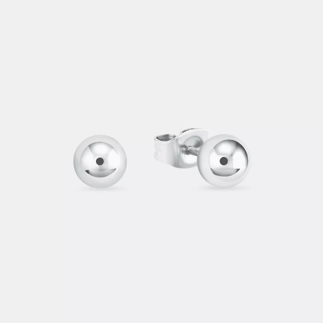 Paar Ohrstecker AMOR "Kugeln", silber (silberfarben), Ohrringe, Damen, 5mm, Silber 925 (Sterlingsilber) 3