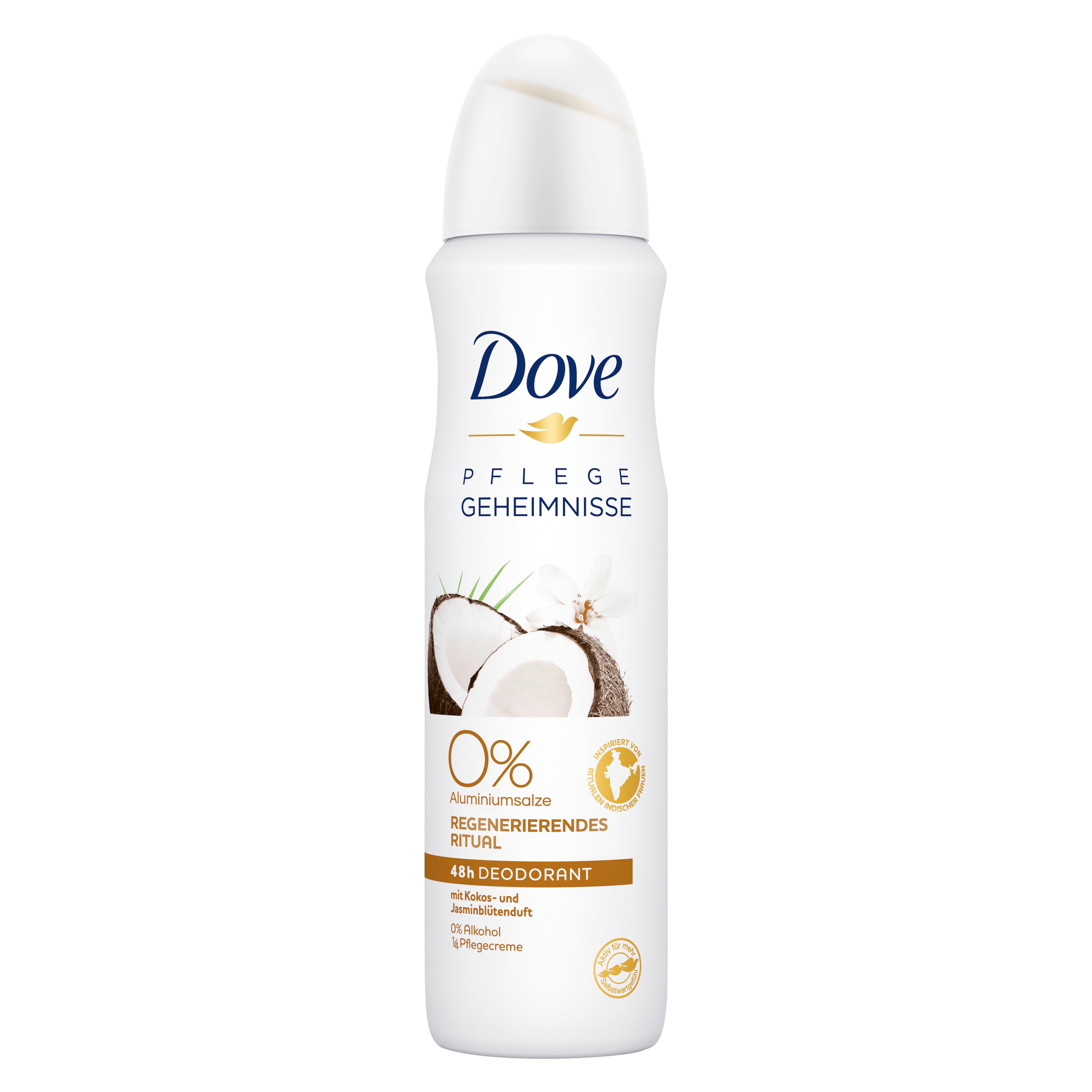 Image of Dove Deodorant Pflegegeheimnisse Regenerierendes Ritual mit Kokos- und Jasminblütenduft 0% Aluminiumsalze - 150 ml