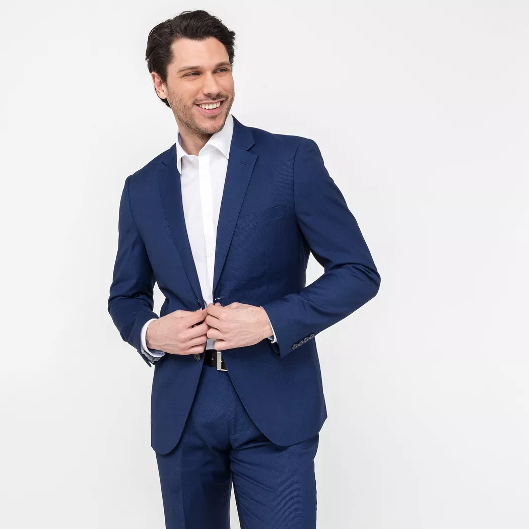 Manor Man - Blazer, Modern Fit, für Herren, Blau, Größe 50