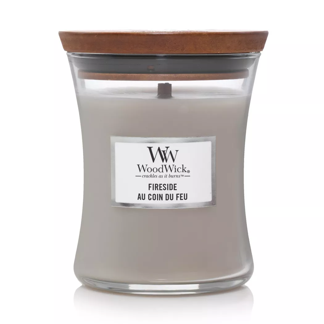 WoodWick - Duftkerze, M, Hellgrau