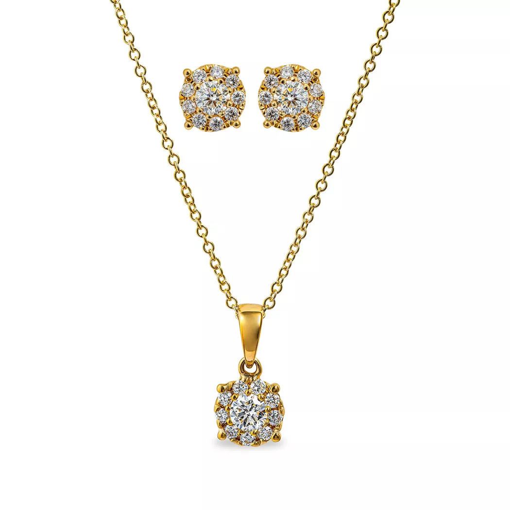 Sergio Ferris - Set Halskette/Ohrschmuck, 45, Transparent