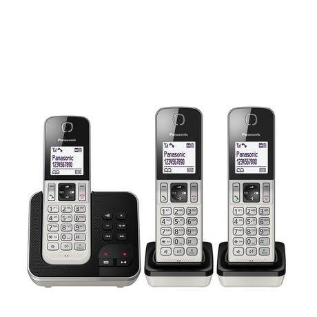 Panasonic KX-TGD323SLW Téléphone fixe sans fil, 3 pièces 
