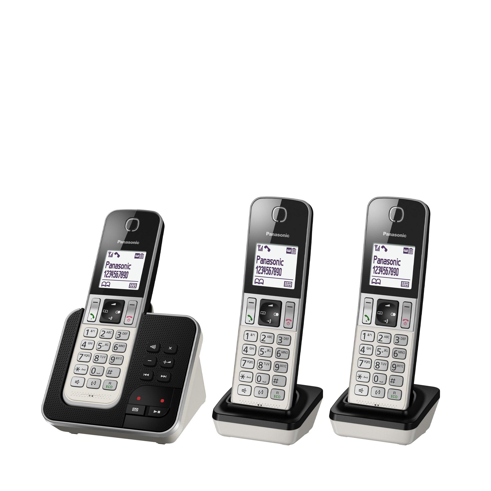 Panasonic KX-TGD323SLW Kabellos Festnetztelefon, 3 Stück 