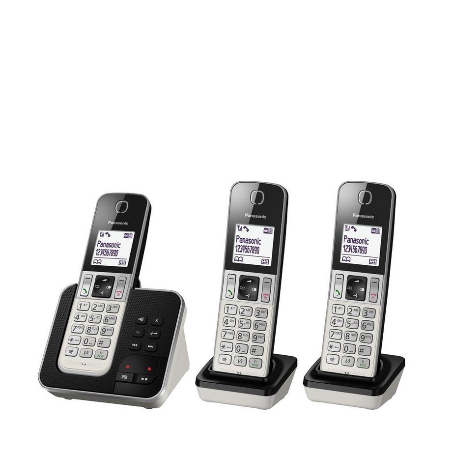 Panasonic KX-TGD323SLW Kabellos Festnetztelefon, 3 Stück 