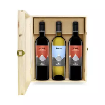 Apulo Rosso & Bianco, Holzkiste 3 x 75cl