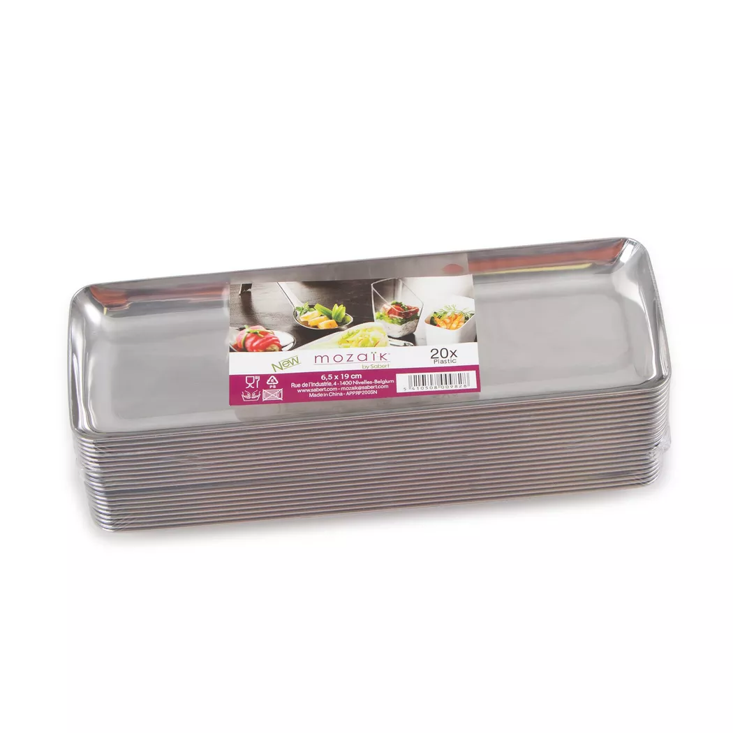 Tabletop - Servierplatte, 20Stk, 13 x 20 cm, Silber